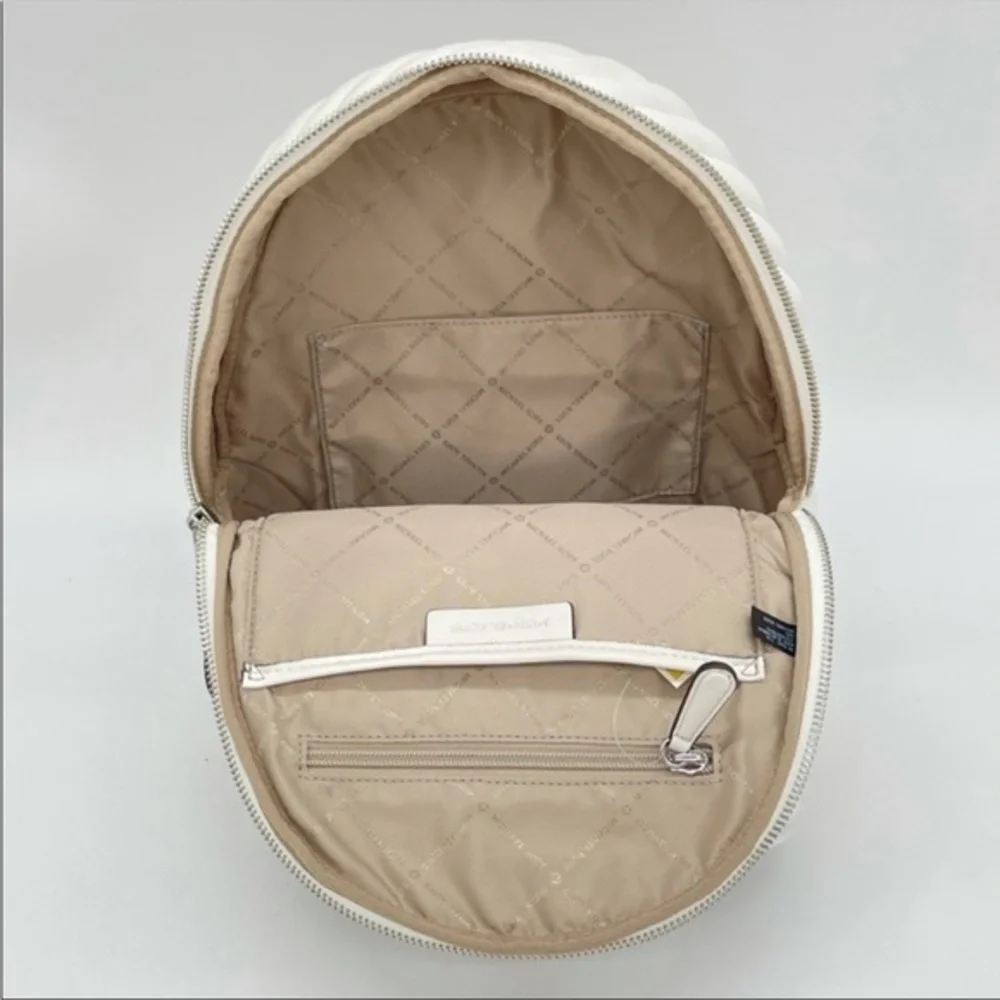 New Michael Kors Medium Erin Backpack Optic White